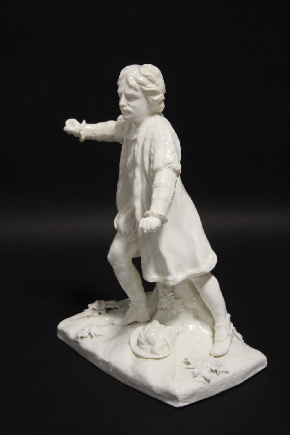 A Victorian white glazed Staffordshire porcelain standing figure of Garrick as Richard III, on - Image 3 of 6