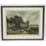 WEBB, John Cother. Four coloured mezzotints – “The Haywain” after Constable, another landscape, &
