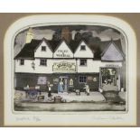 CLARKE, Graham (contemporary). Two coloured etchings – “Drakes Crab & Oyster Bar”; & “Dew Drop Inn”;