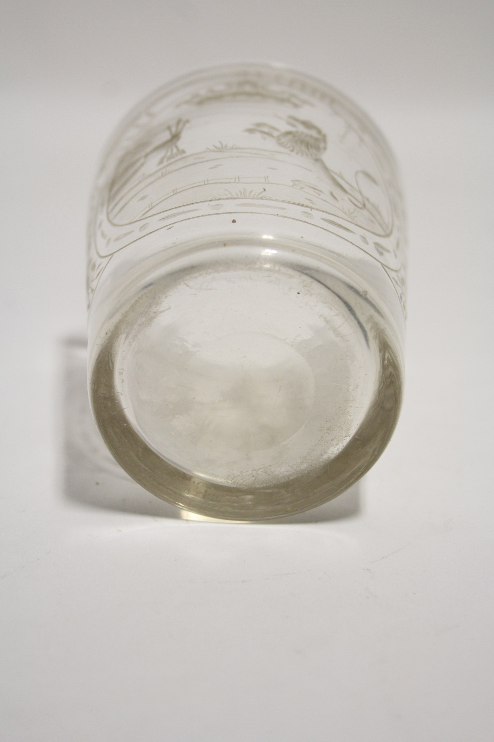 AN 18th Century GERMAN GLASS FUNNEL-SHAPED BEAKER with intaglio engraved heraldic device to one side - Image 10 of 10