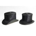 Two Lincoln Bennett & Co. of London back silk top hats; together with another black silk top hat; an