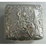 An Edwardian silver rectangular trinket