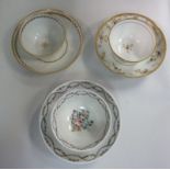 Three late 18thC New Hall porcelain tea