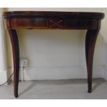 A Regency rosewood card table with satin