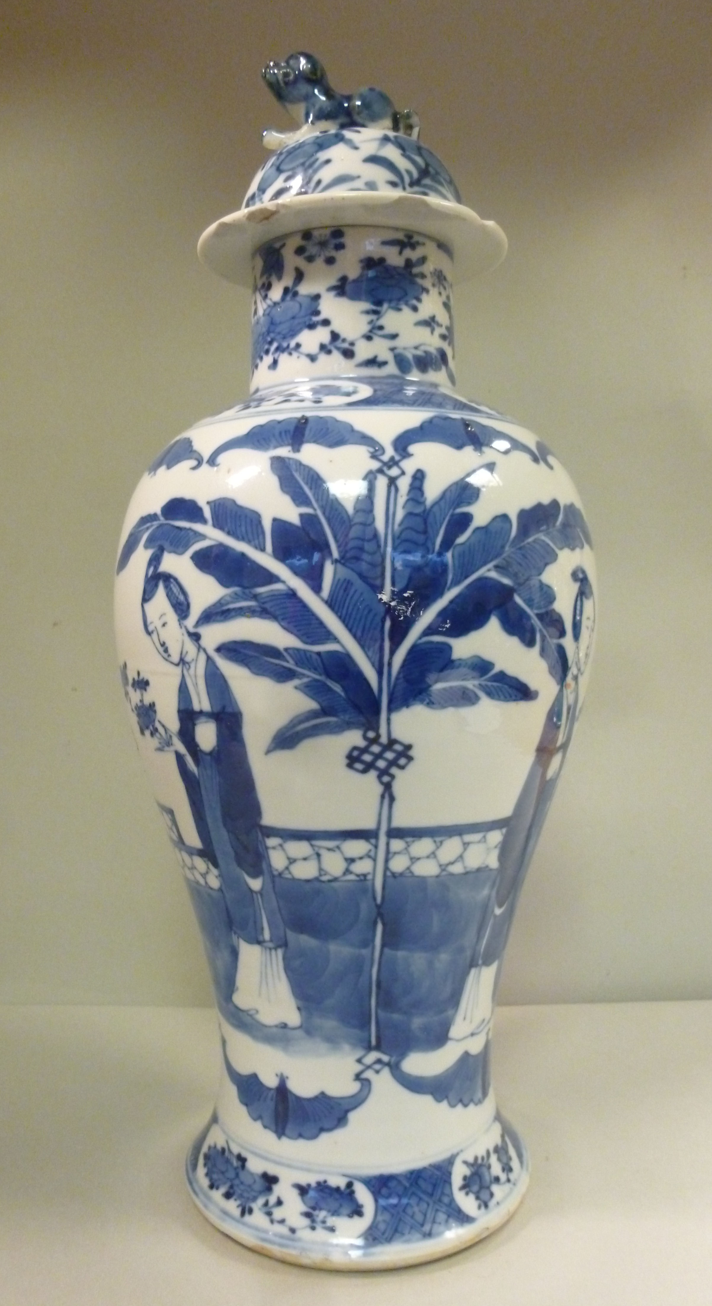 A late 19thC Chinese porcelain temple va