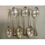 A set of six late Victorian silver Old E