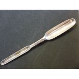 A late 18thC silver marrow scoop with br