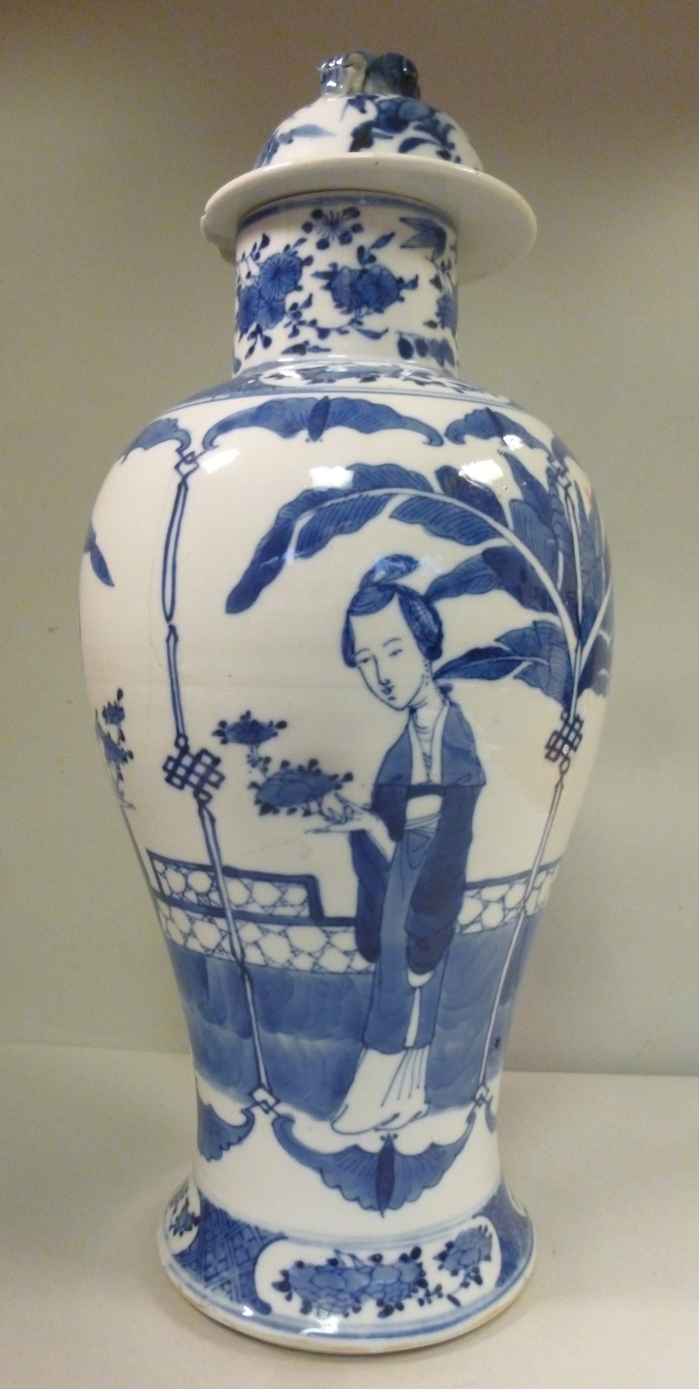 A late 19thC Chinese porcelain temple va - Image 2 of 8