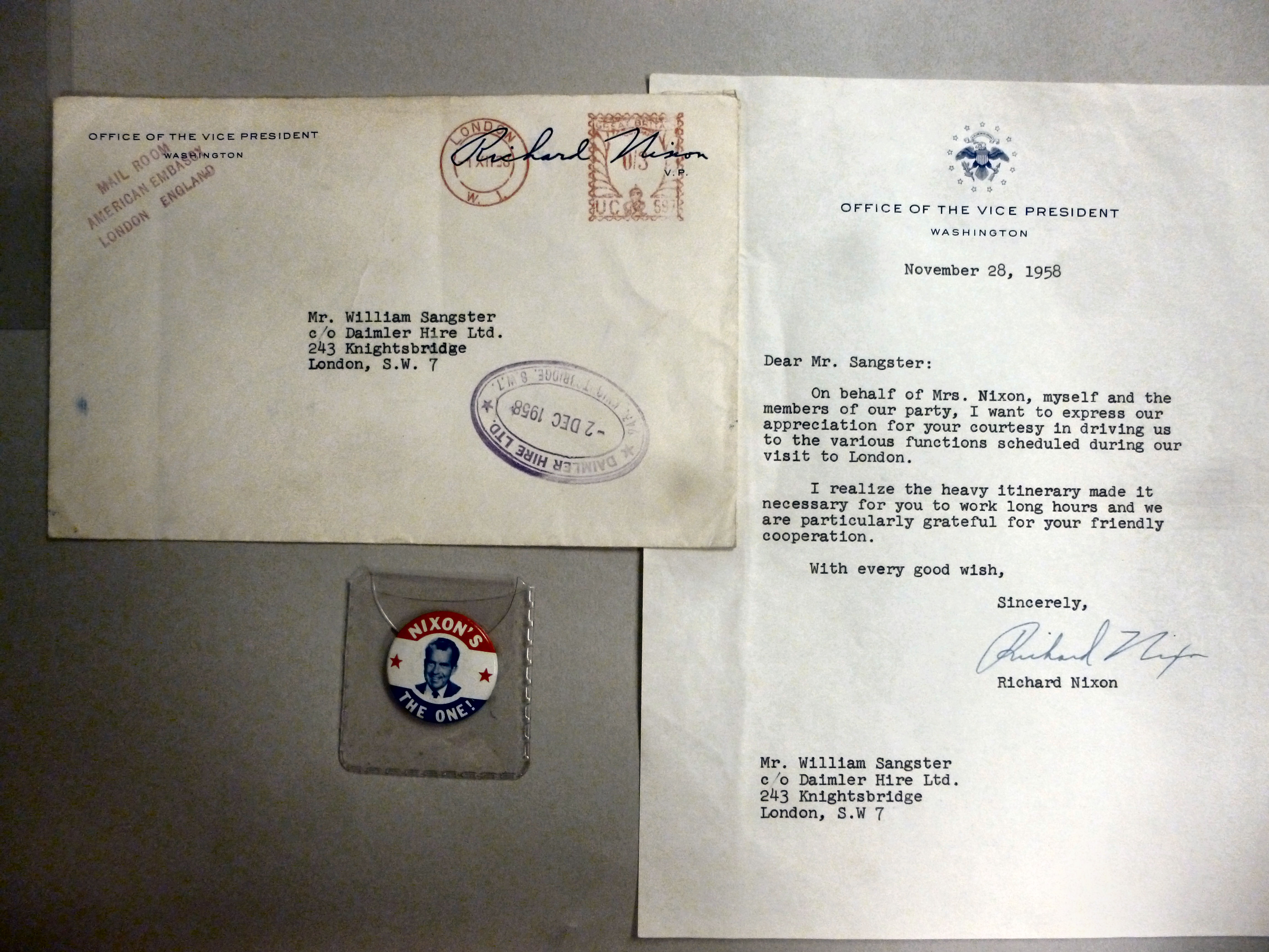 A personally signed, typewritten letter