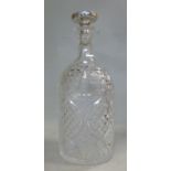 An Edwardian glass decanter of cylindric