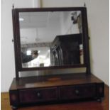 An early 19thC toilet mirror, the rectan