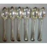 A set of six late Victorian silver Old E