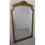 A late 19thC dressing mirror, the arched