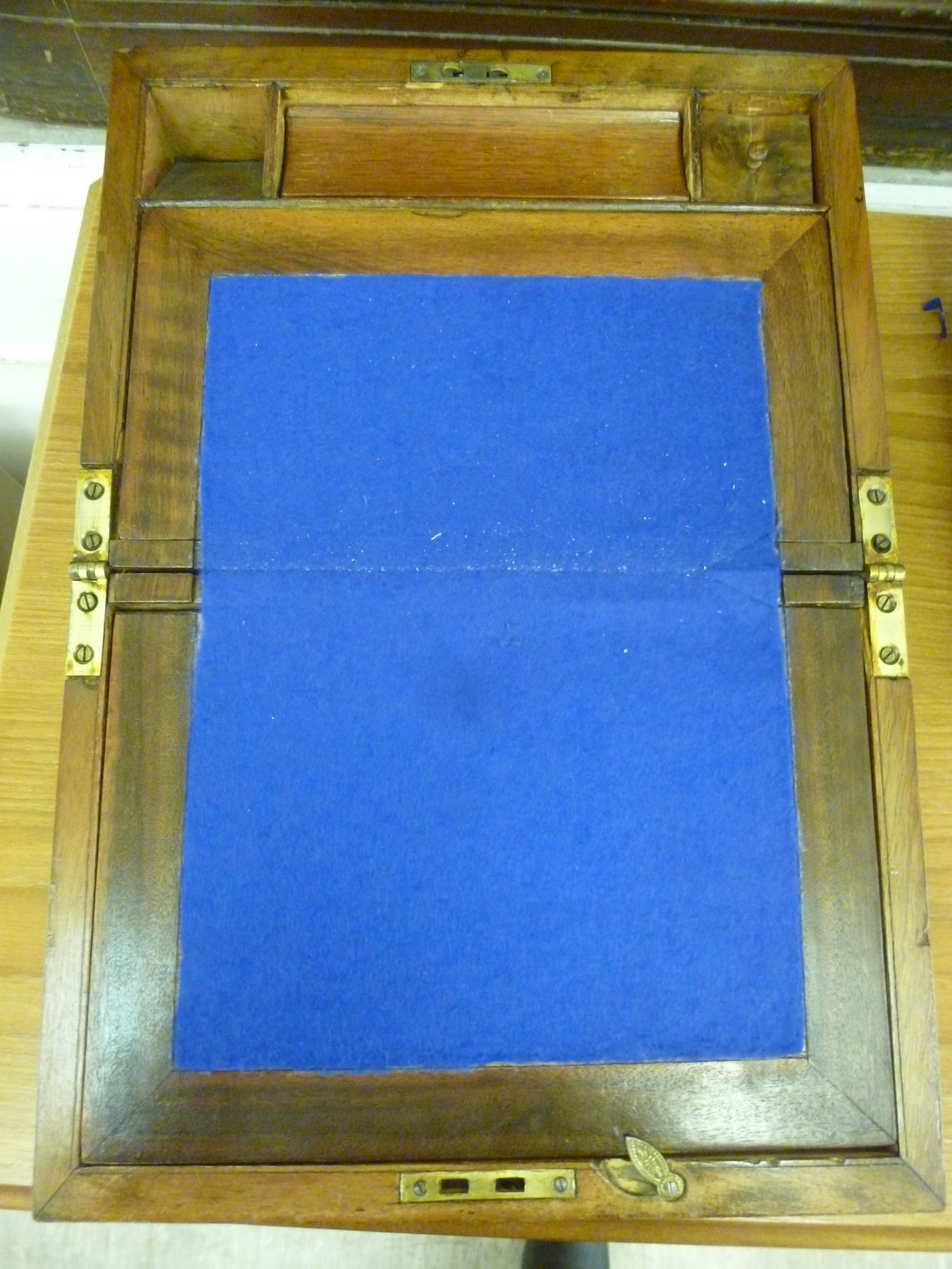 A late Victorian mahogany writing slope, - Image 3 of 3