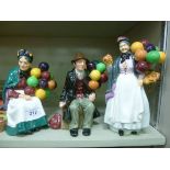 Three Royal Doulton china figures, viz.