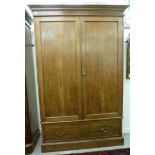 A late Victorian mahogany linen press, h