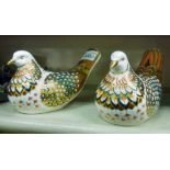 A pair of Royal Crown Derby china paperw