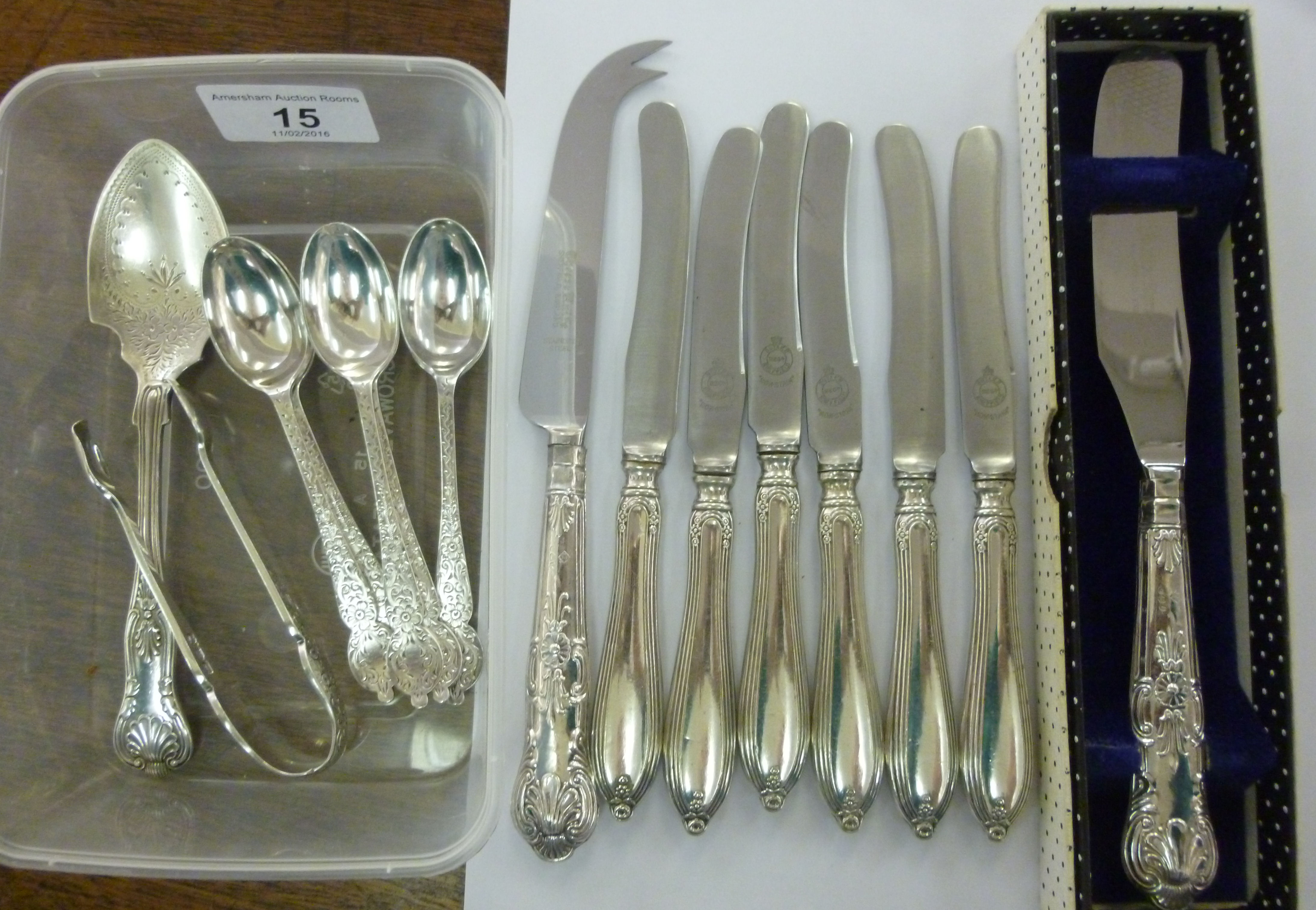 Silver flatware: to include a set of six