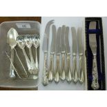 Silver flatware: to include a set of six