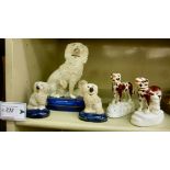 Staffordshire pottery model dogs, viz. a