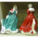 Two Royal Doulton china figures, viz. 'A