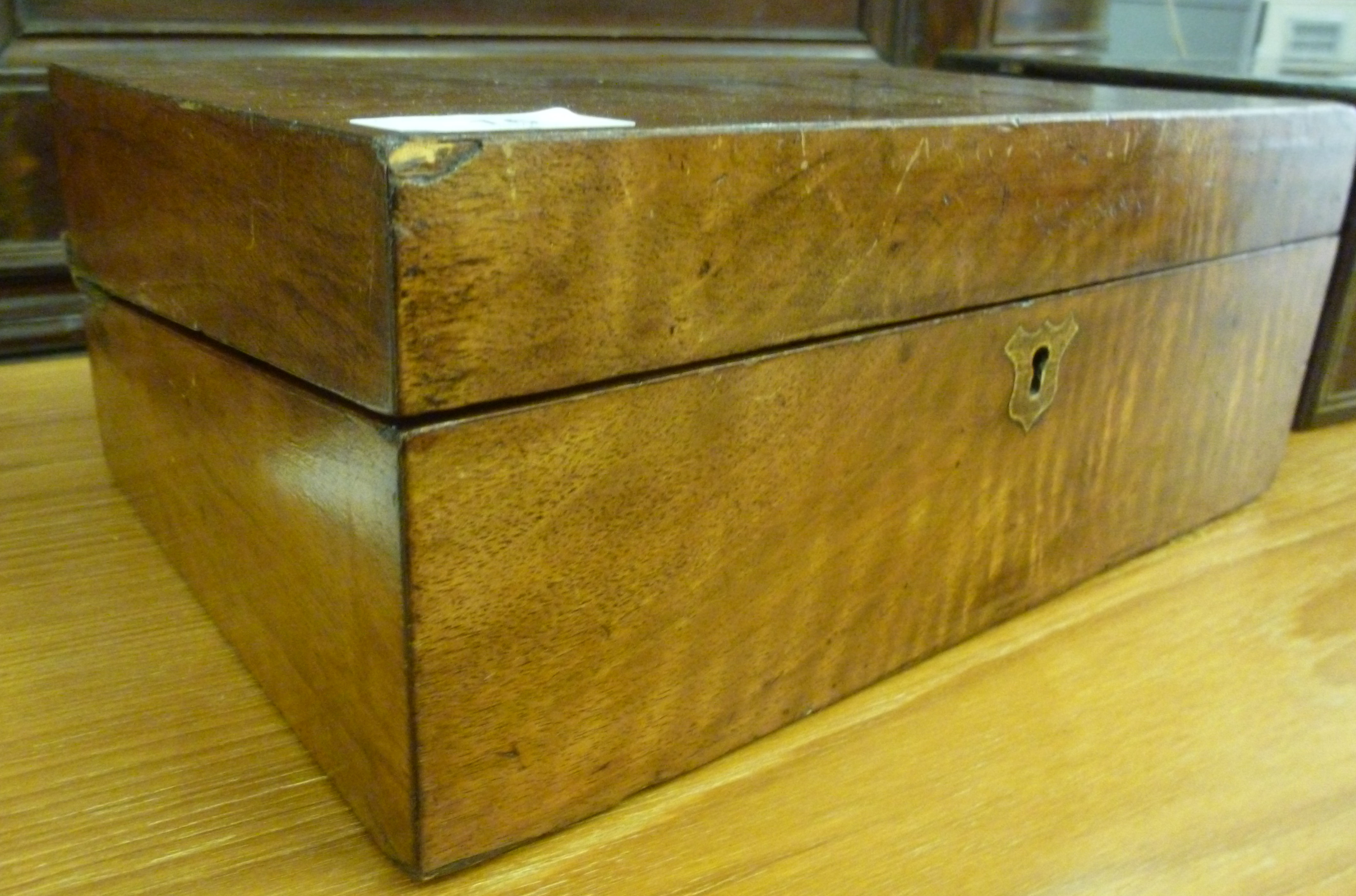 A late Victorian mahogany writing slope,