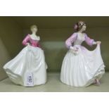 Two Royal Doulton china figures, viz. 'L