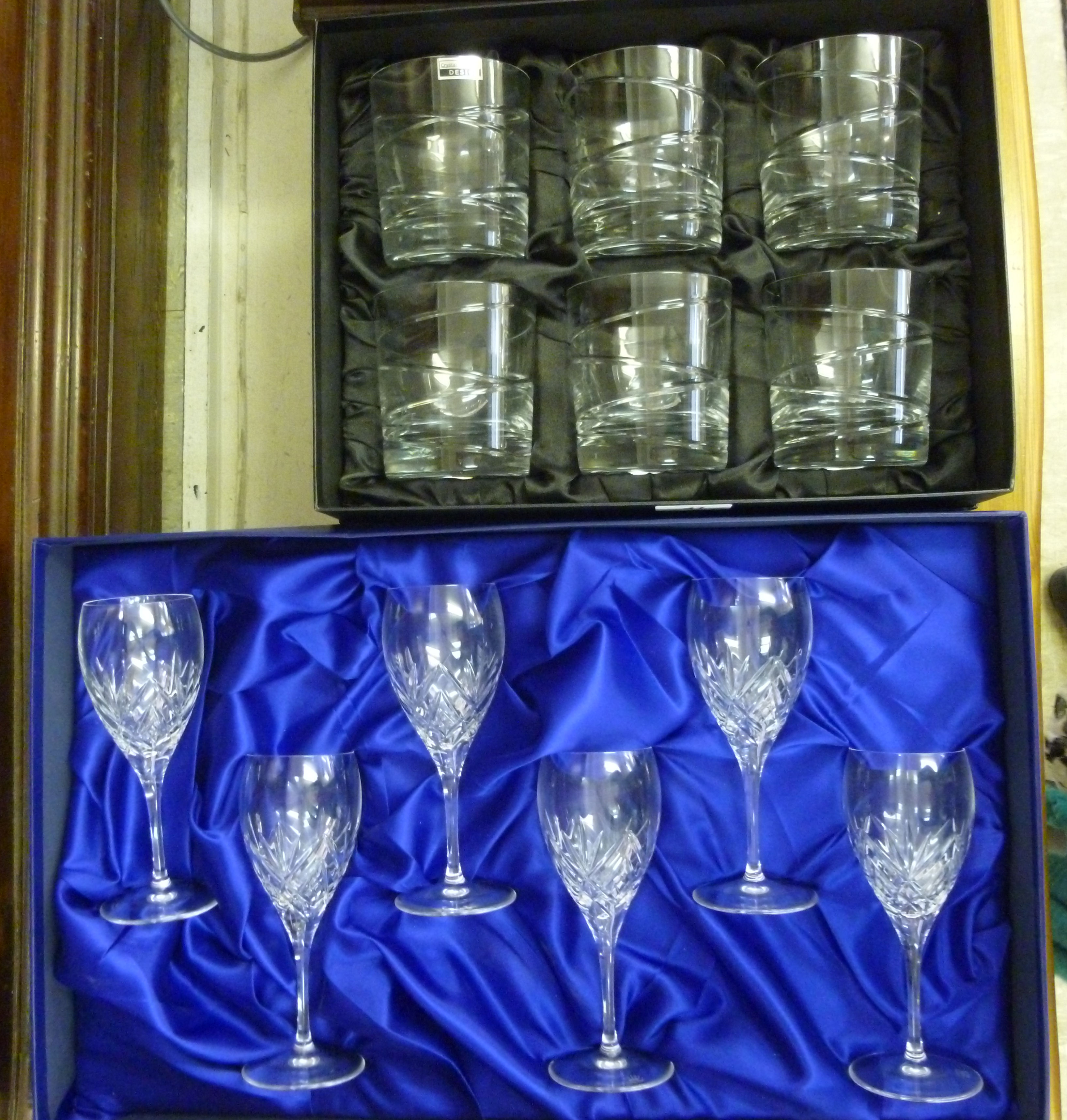 A set of six Royal Doulton crystal, slic