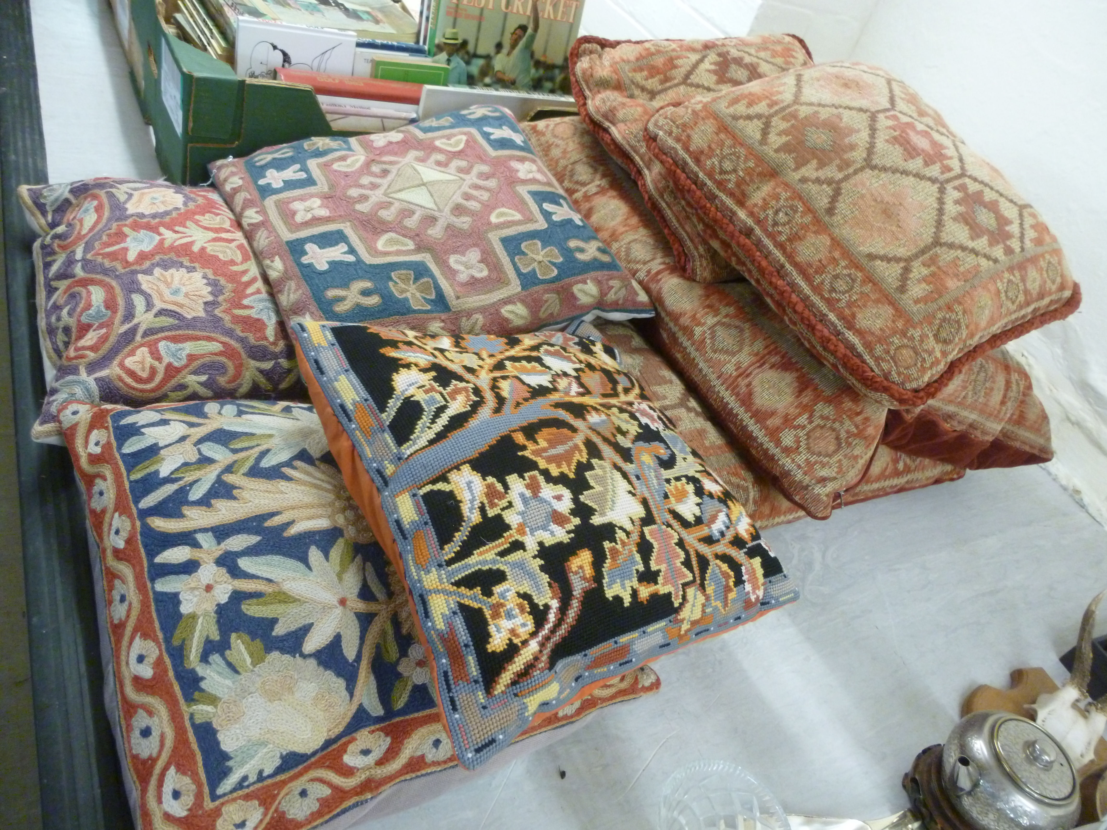 Eight various scatter cushions: to inclu
