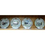 A set of four Coalport china railway ser