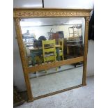 A 19thC overmantel mirror, the rectangul