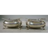 A pair of late Victorian silver salt cel