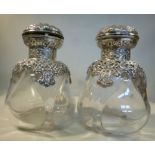 A pair of late Victorian glass toiletry