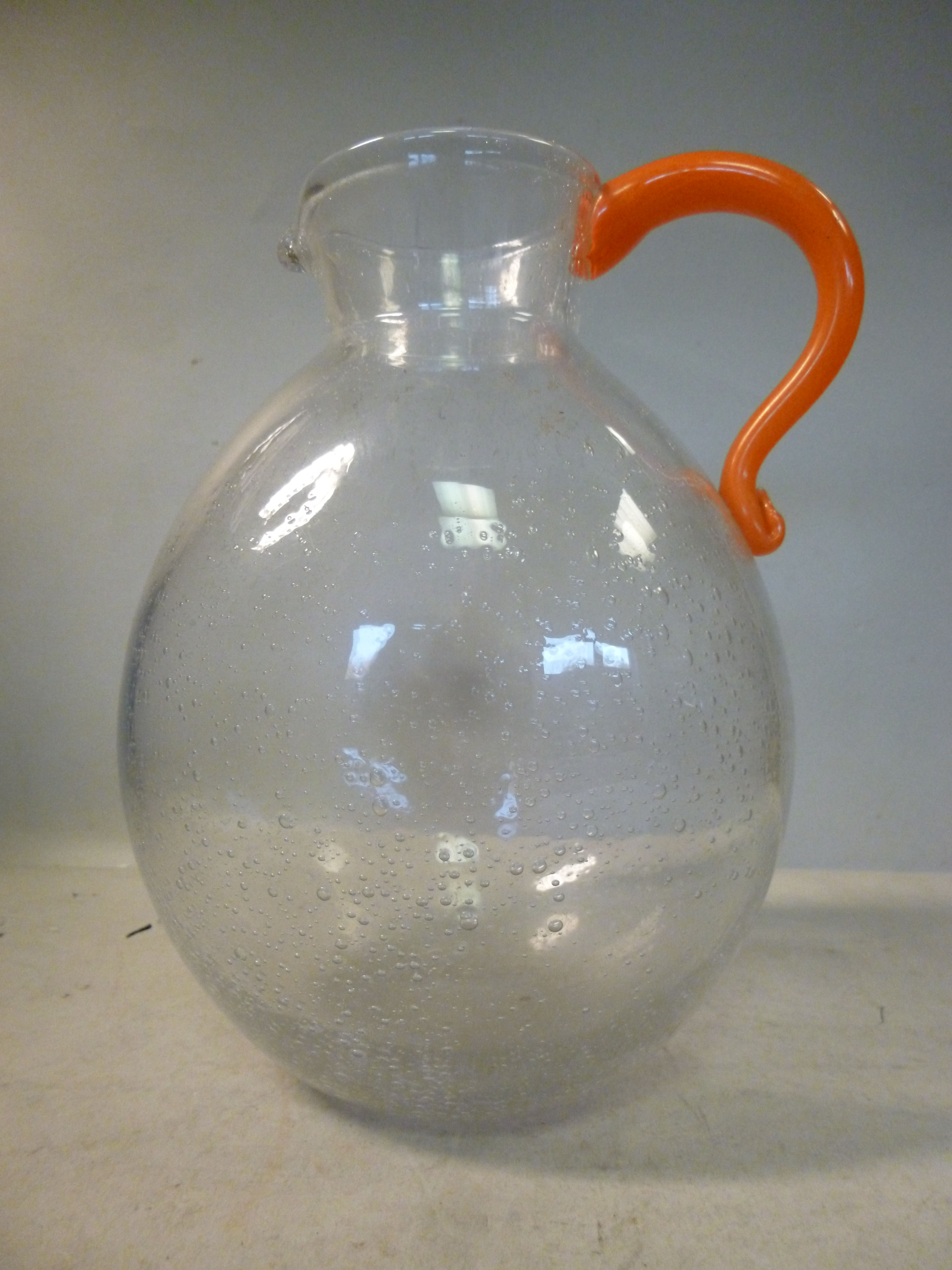 A Daum Nancy finely bubbled clear glass