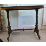 A late Victorian walnut centre table, th