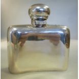 A late Victorian silver hip flask of cur