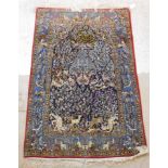 An Isfahan rug with wild cats, stags, go