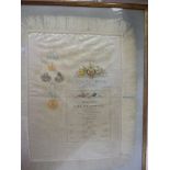 A printed, tasselled silk banner, celebr