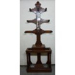 A late Victorian mahogany hallstand, the