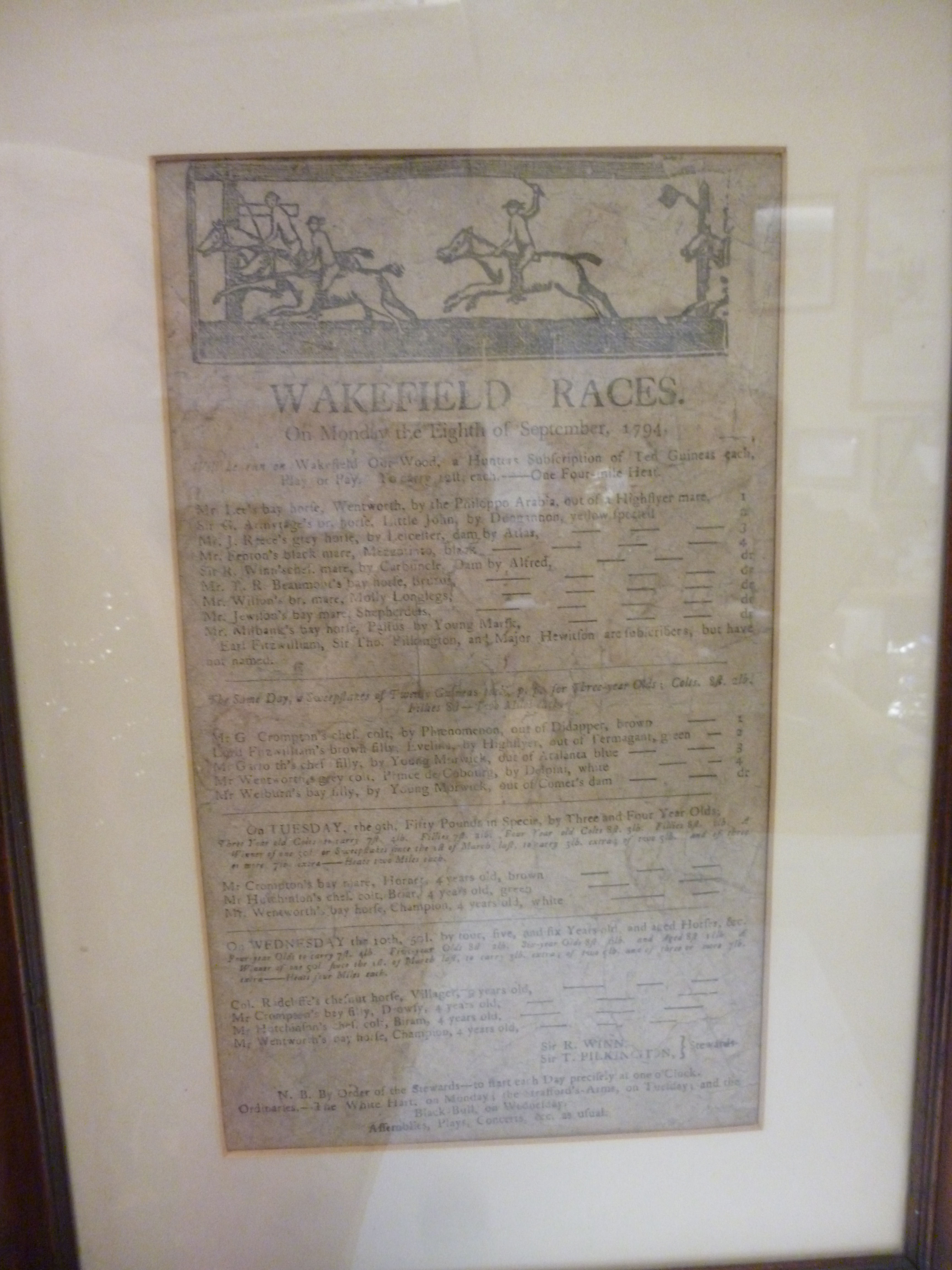 A printed poster, advertising Wakefield