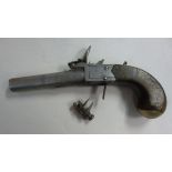 An early 19thC flintlock pistol with a f