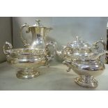 A William IV Scottish three piece silver