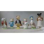 Six Beswick china Beatrix Potter figures