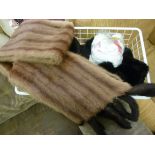 A mink stole, complete with tails; and v