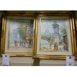 *Burnet - a pair of Parisian scenes  oil