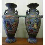 A pair of mid 20thC Japanese china vases
