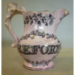 An early/mid 19thC tinted pink lustre gl