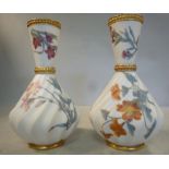 A pair of Royal Worcester blush ivory gl