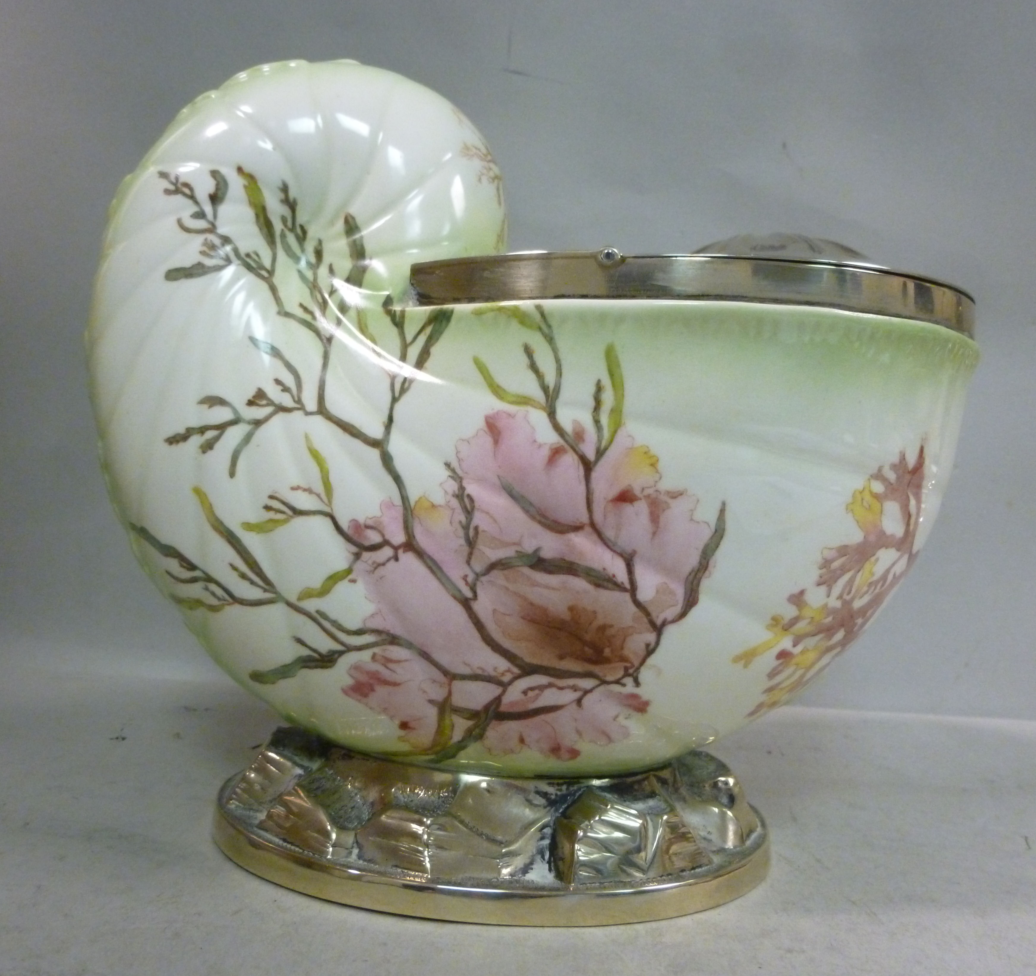 An early 20thC moulded china nautilus sh - Image 2 of 7