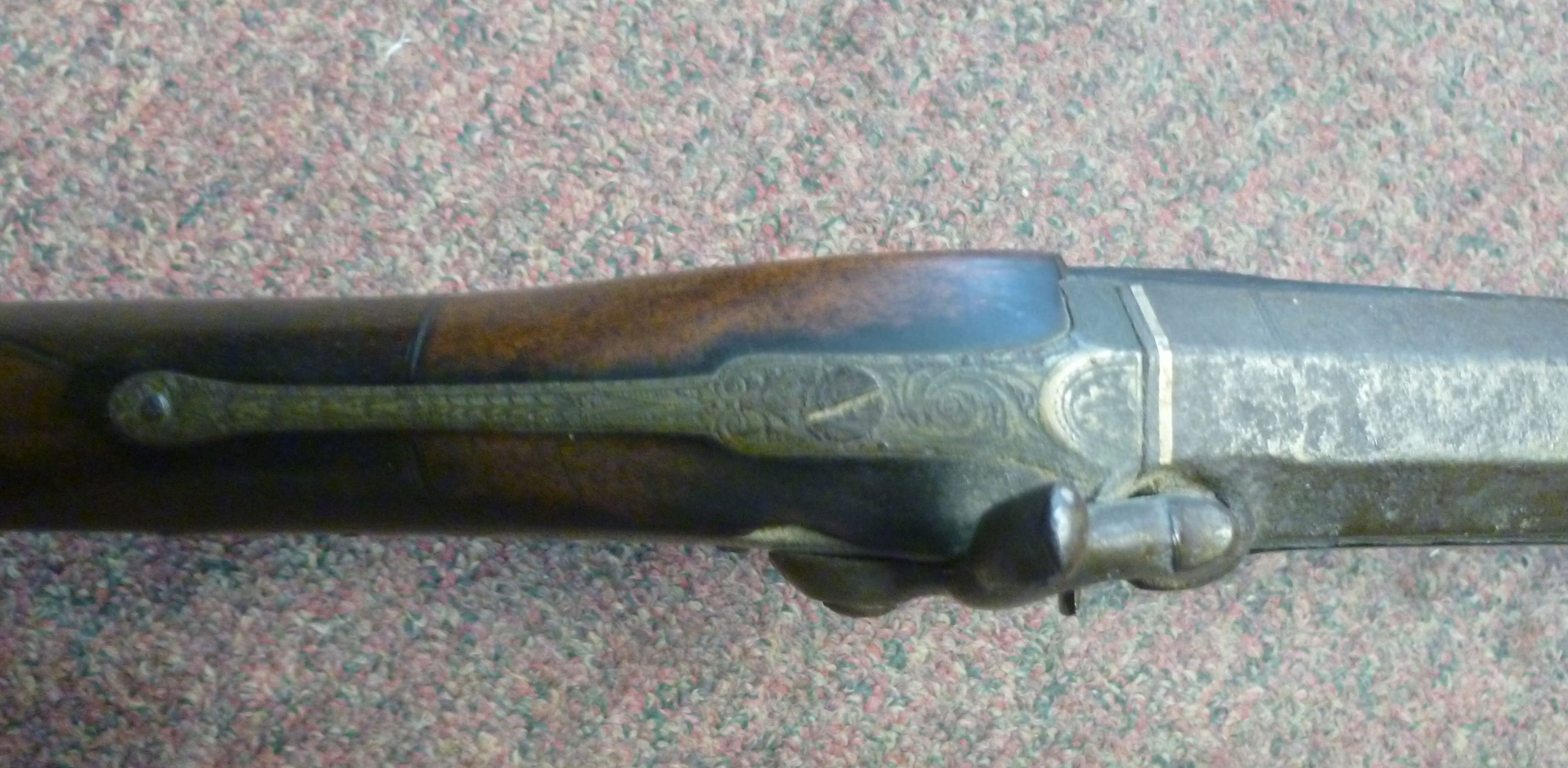 A mid 19thC percussion action rifle with - Image 3 of 4